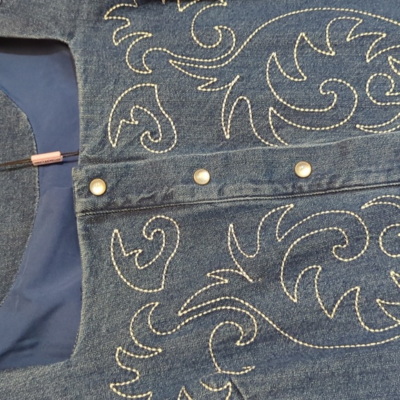 Avec les filles western embroidered denim mini dress - Picture 7 of 16